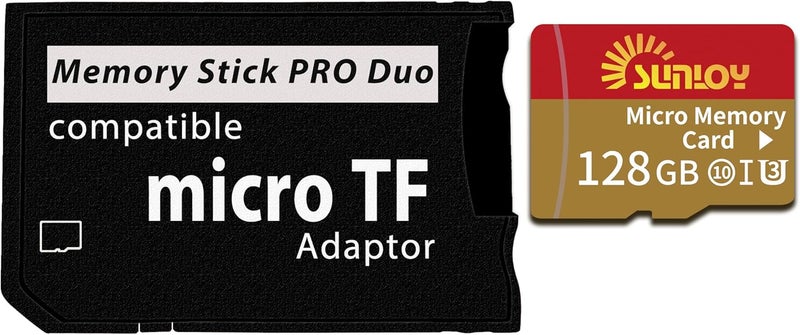Sunloy PSP Memory Stick Adapter with 128GB Micro SD Card, Micro SD/SDHC/SDXC to Memory Stick PRO Duo MagicGate Card Compatible with PlayStation Portable, Camera, Handycam, Smartphone, PSP 1000/2000/3000 - Image 2